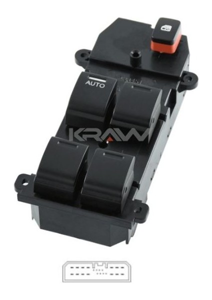 Cam Açma Düğmesi (Dörtlü - Autolu - Cam Kilit Butonlu - 22 Pin) Cıvıc (07-12) Cıty (09-11)