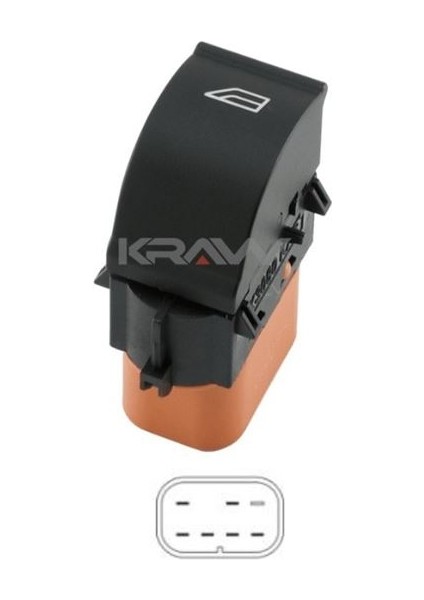 Cam Açma Düğmesi (Tekli - Turuncu Soket - 6 Pin) Tourneo Transıt Focus C-Max