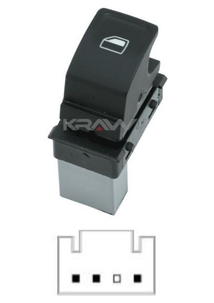 Cam Açma Düğmesi (Tekli - 3 Pin) Polo (09-17)