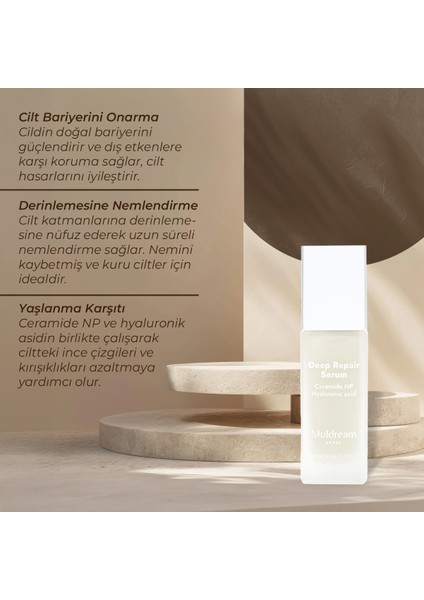 Deep Repair Serum Yoğun Onarıcı ve Nemlendirici Ceramide NP Hyaluronic Acid Serum Kore 40ml indirimleri