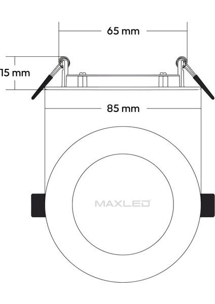 10 Adet 3W Siyah Slim LED Panel 6500K Beyaz MX-1016 modelleri
