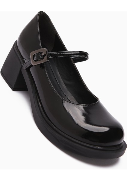 Mirka Siyah Rugan Bantlı Kadın Loafer Ayakkabı fiyatları