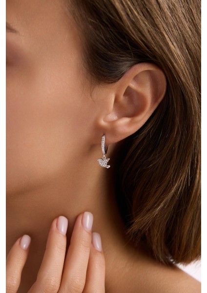 925 Ayar Gümüş Rodyum Kaplama 10 mm Sallantılı Kuş Model Küpe indirimleri