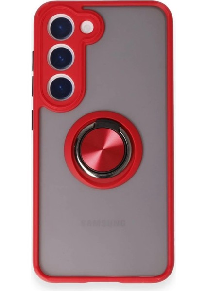 Samsung Galaxy S24 Fe Kılıf Montreal Yüzüklü Silikon Kapak - Kırmızı Arbkd