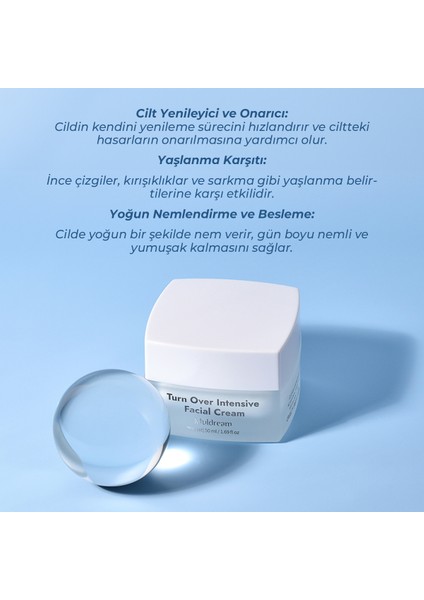 Turn Over İntensive Facial Cream Niacinamide ve Peptid Nemlendirici Krem Kore 50ml modelleri