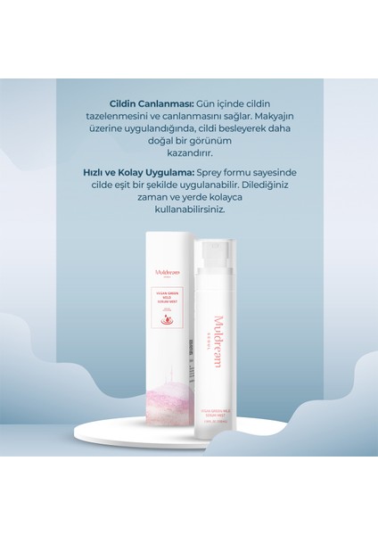 Vegan Green Mild Serum Mist Hassas ve Akneli Cilt Sebum Dengeleyici Sprey Serum Kore 110ml fırsatları