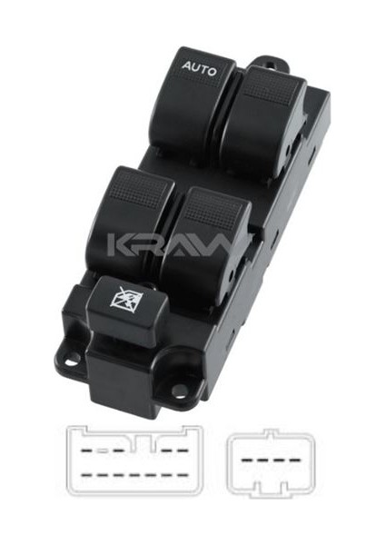 Cam Açma Düğmesi (Dörtlü - Cam Kilit Butonlu - Autolu - 11+4=15 Pin) Ranger (12-16) BT50 (12-16)