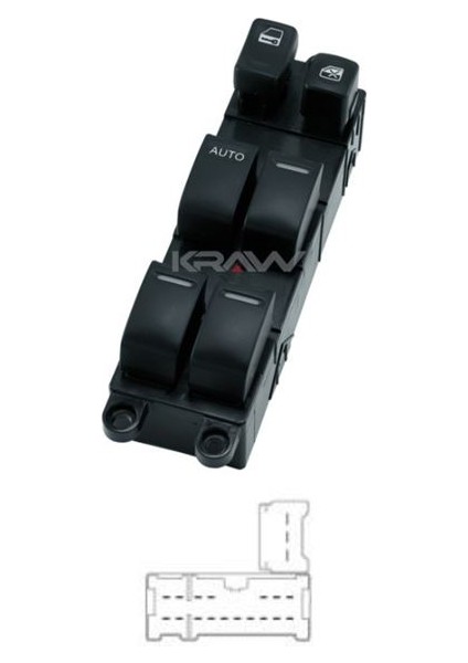 Cam Anahtar (Dörtlü - Cam Kilitli - Autolu - 16+3=19 Pin) Skystar X-Traıl Almera 1.8 Maxıma