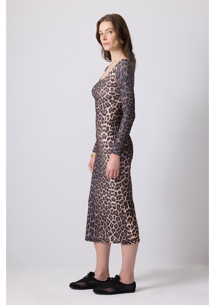 Leopar Desenli Elbise modelleri