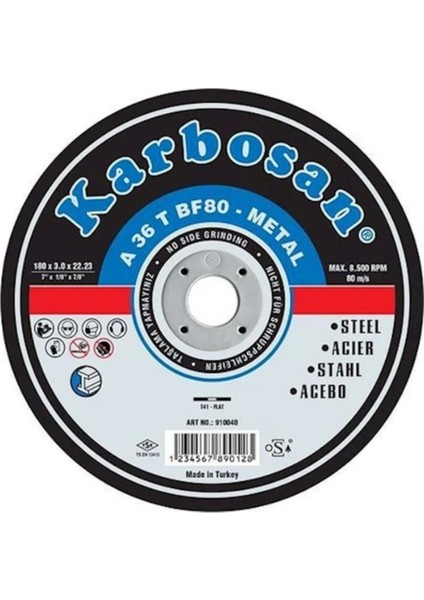 Inox Metal Kesici 180X1.9X22.23