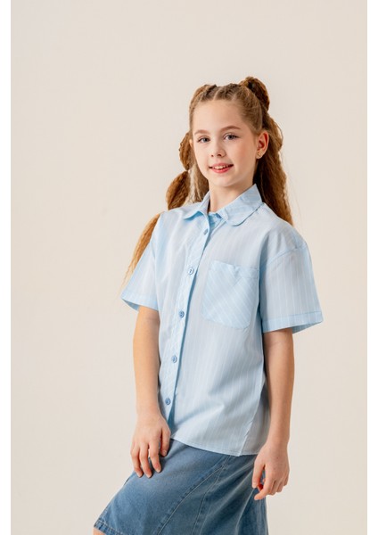 Kız Çocuk Bebe Yaka Yarım Kol Gömlek 3171 modelleri