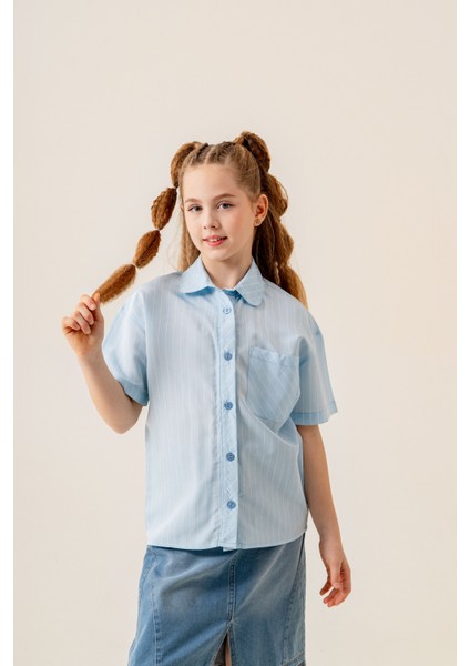 Kız Çocuk Bebe Yaka Yarım Kol Gömlek 3171 fırsatları