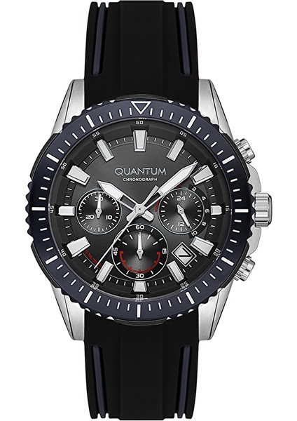 PWG1127.351 Siyah Silikon Erkek Saat – 45 mm, 10 atm, Kronometreli