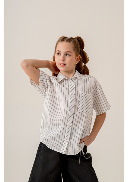 Kız Çocuk Bebe Yaka Yarım Kol Gömlek 3171 modelleri