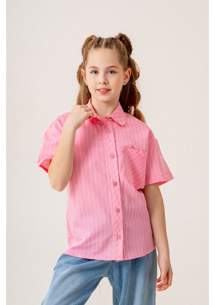 Kız Çocuk Bebe Yaka Yarım Kol Gömlek 3171 modelleri