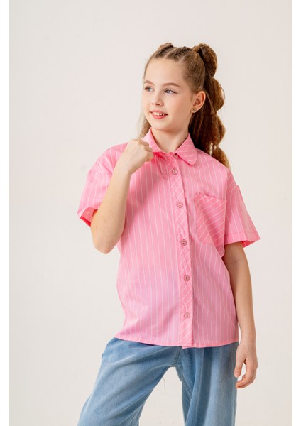 Kız Çocuk Bebe Yaka Yarım Kol Gömlek 3171 fırsatları