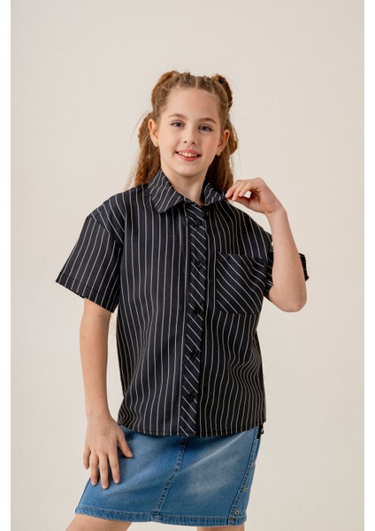 Kız Çocuk Bebe Yaka Yarım Kol Gömlek 3171 modelleri