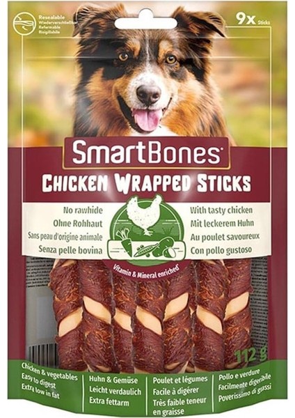 Smartbones Tavuk Sargılı Stick Mini Köpek Ödülü 9 Adet 112 gr