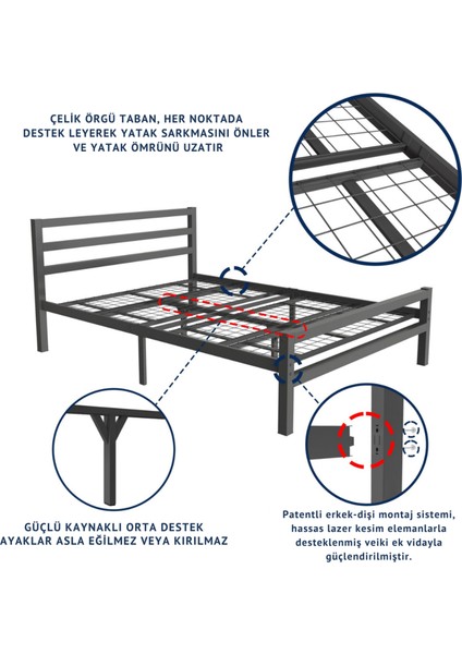 Buhara Çift Kişilik Metal Ferforje Karyola