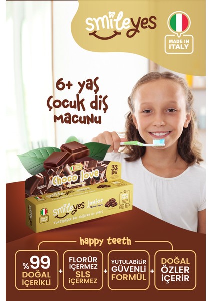 Junior Çikolata Aromalı Çocuk Diş Macunu 6+ Yaş