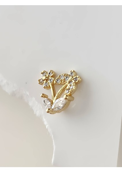 Kelebek Çiçek Yıldız Model Kıkırdak Piercing Tragus Helix Altın Gold Renk Küpe modelleri