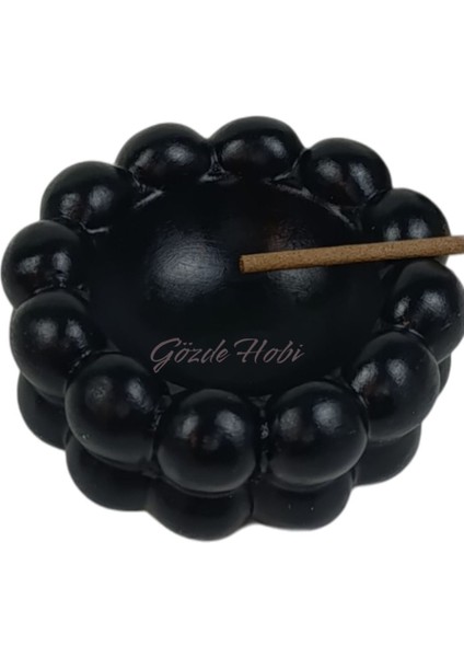 Gözdehobi Bubble Küllük | El Yapımı Beton Kül Tablası |hediyelik Dekoratif Siyah Baloncuklu Küllük