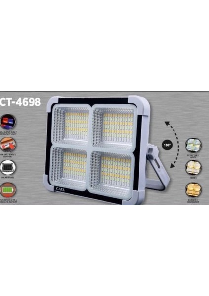 200W Solar LED Projektör Taşınabilir