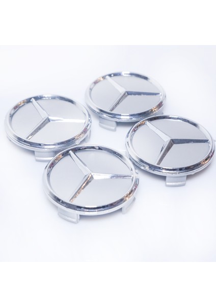 75 mm Gri Jant Göbeği – Yıldız Logolu Uyumlu Tasarım (4'lü Set) W204 / W205, W212, Cla, Gla, Glc Vb. Jant Tipiyle Benzer Ölçülerde Uyum Sağlar