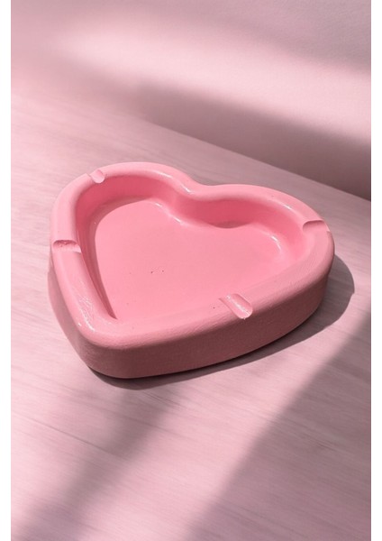 Gözdehobi Kalp Küllük - Beton Parlak Vernikli Sevgi Kalp Küllük