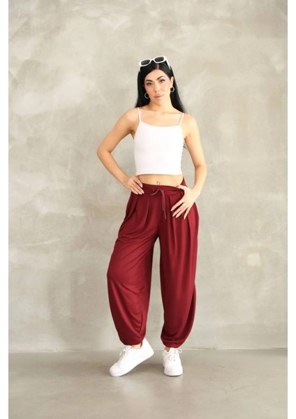 Modal Kumaş Dökümlü Şalvar Pantolon
