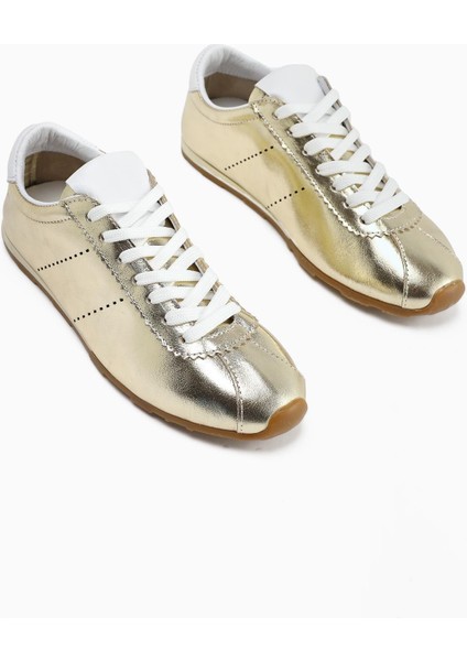 Hakiki Deri Alisa Altın Bağcıklı Günlük Kadın Ayakkabı indirimleri