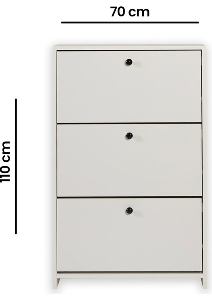 Aspendos Düşer Kapak Ayakkabılık - Beyaz