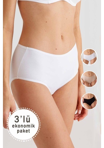 2033 Kadın Maxi Cut 3Lü Paket Külot