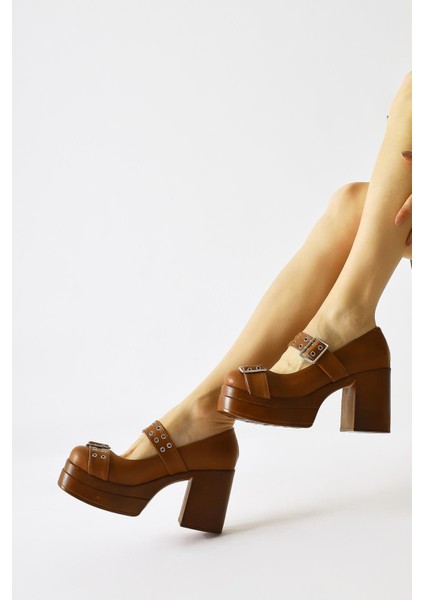 Florens Taba Çift Bantlı Toka Detaylı Platformlu Günlük Ayakkabı