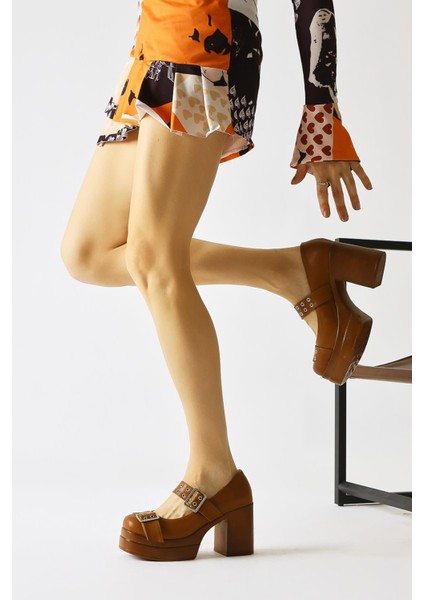 Florens Taba Çift Bantlı Toka Detaylı Platformlu Günlük Ayakkabı modelleri