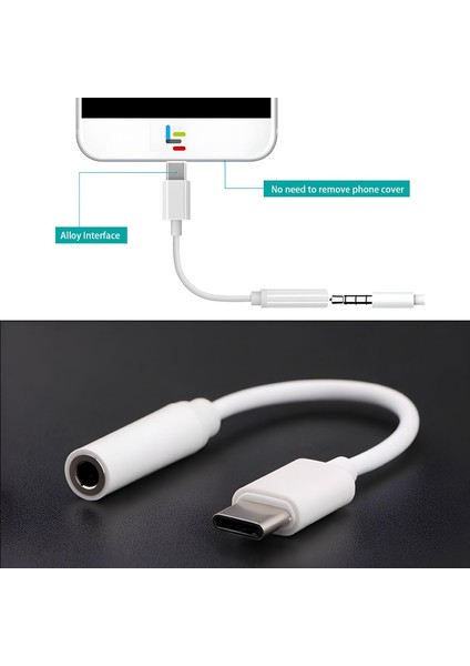 Type-C Erkek To 3.5mm Jack Dişi Dönüştürücü 🎧 Aux Adaptör Kablo 5-10CM