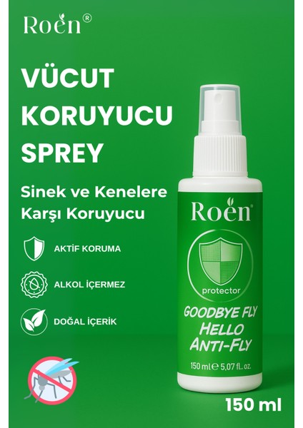 Doğal Sinek ve Kene Kovucu Sprey, Alkol ve Kimyasal Içermeyen Vegan Vücut Koruyucu Sprey 150 ml