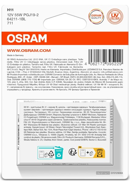 Ampul H11 12V 55W Tek Flaman Far Ve Sis 64211 fırsatları