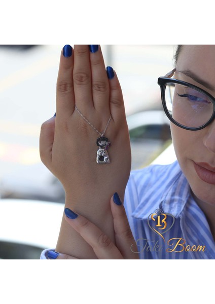 Balık Yemeyi Hayal Eden Kedi Gümüş Kolye