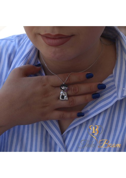 Balık Yemeyi Hayal Eden Kedi Gümüş Kolye