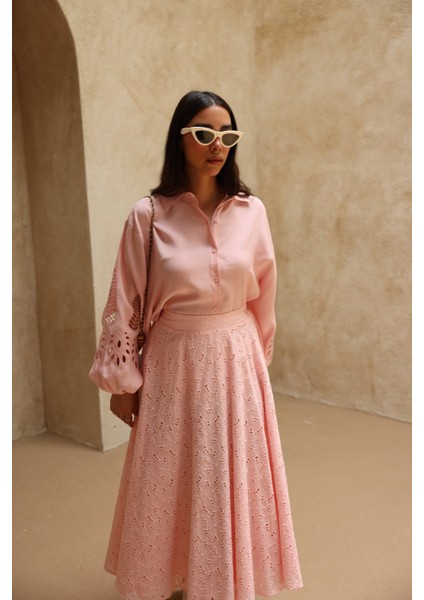 Kolu Nakışlı Oversize Gömlek indirimleri