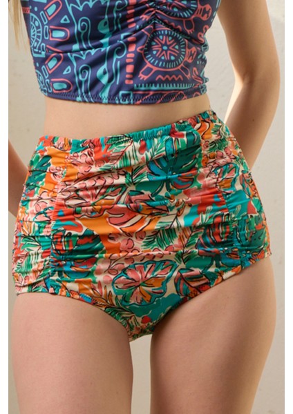 Bikini Altı Yüksek Bel Toparlayıcı Desenli Büzgülü Desenli fiyatları