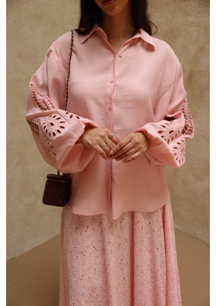 Kolu Nakışlı Oversize Gömlek fiyatları