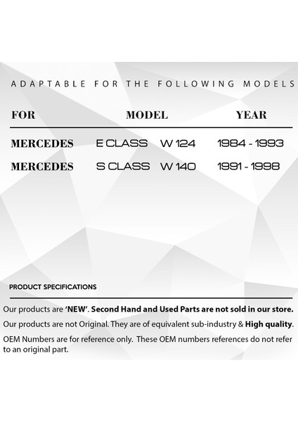 Mercedes E Class W124 için Radyo Düğme Kapağı