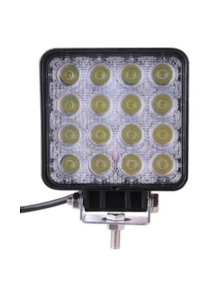 Off Road Sis Farı / Lambası 16 LED Kare Çalışma Lambası 12V/24V