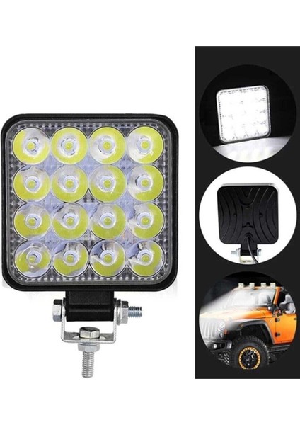 Off Road Sis Farı / Lambası 16 LED Kare Çalışma Lambası 12V/24V fiyatları