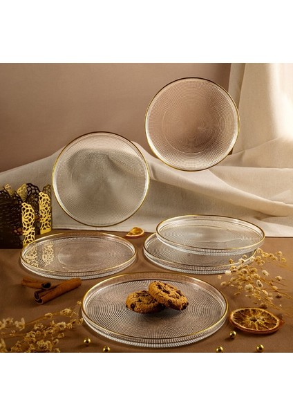 Loren 6 Parça Servis Seti 21 cm Gold Fileli