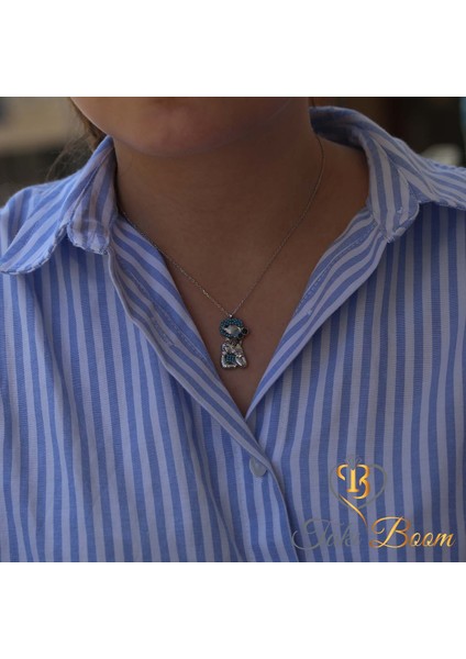 Balık Yemeyi Hayal Eden Kedi Gümüş Kolye