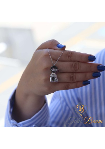 Balık Yemeyi Hayal Eden Kedi Gümüş Kolye