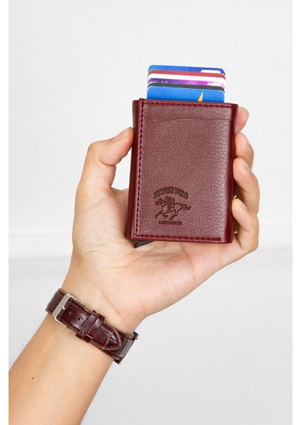 Erkek Mekanizmalı Kartlık ve Cüzdan NEW145 - Bordo fiyatları